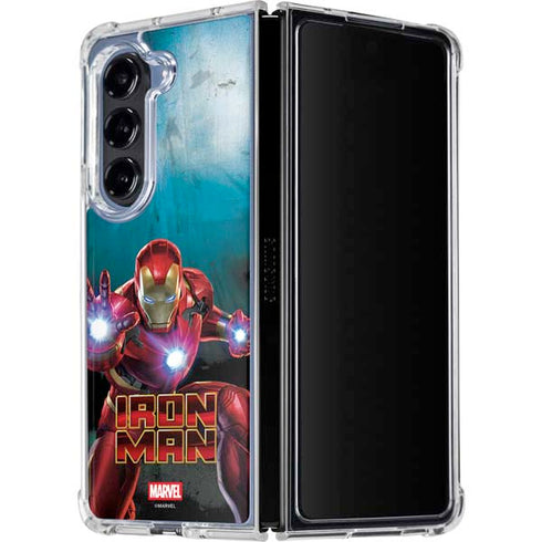Marvel Iron Man Repulsor Blast Galaxy Z Fold5 5G Clear Case